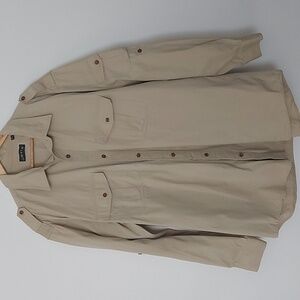 Orvis Long Sleeve Heavy Button Up Camp/Fishing Shirt Beige Size XXLT